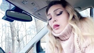 Blonde Deep Blows Dick and Gets Cum into Mouth While No 1 Sees - Into Vehicle