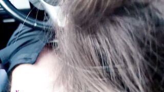 Blonde Deep Blows Dick and Gets Cum into Mouth While No 1 Sees - Into Vehicle