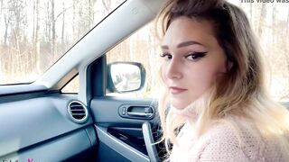 Blonde Deep Blows Dick and Gets Cum into Mouth While No 1 Sees - Into Vehicle