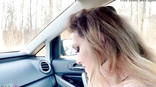 Blonde Deep Blows Dick and Gets Cum into Mouth While No 1 Sees - Into Vehicle
