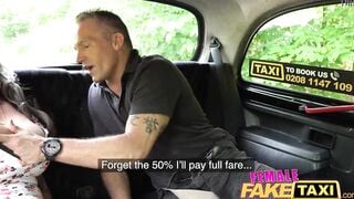 Female Fake Taxi Passenger is fascinated by her huge titted