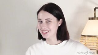 Short Haired Malory Malibu Gets Her Sweet Twat Finger Fuck For The 1st Time!