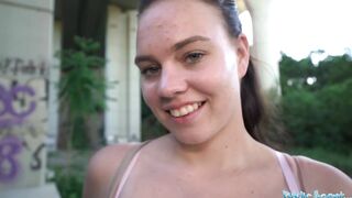 Outdoor Agent Kiara Flow gets her soak fanny screwed into an outside sex tape