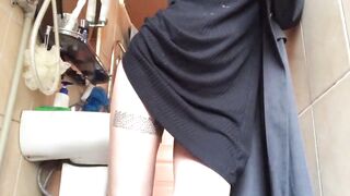 My school professor made me squirt into a school bathroom - real foamy orgasm