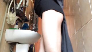 My school professor made me squirt into a school bathroom - real foamy orgasm