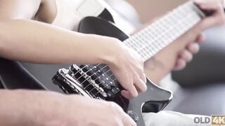 OLD4K. Old man penetrates teenie vagina with finger and his cock