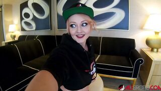 Beauty inked blonde stuffs her cunt with a sex toy during lockdown