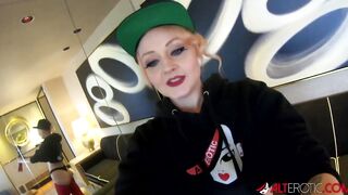 Beauty inked blonde stuffs her cunt with a sex toy during lockdown