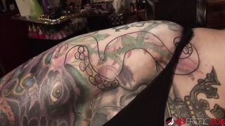 Big Boobed Cutie Marie Bossette can hardly deal with the pain of getting a new tattoo