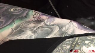 Big Boobed Cutie Marie Bossette can hardly deal with the pain of getting a new tattoo