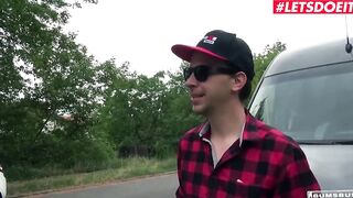 BumsBus - July Johnson Long Boobies German Teenagers Gets Cash For Hard Outdoor Sex With bbcs - LETSDOEIT