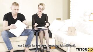 TUTOR4K Professor of Russian language to have rough sex with stud