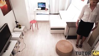 TUTOR4K Secret cameras help smart dude lure old professor in sex