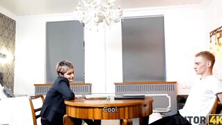 TUTOR4K Short-haired tutor and her schoolgirl have an unforgettable sex