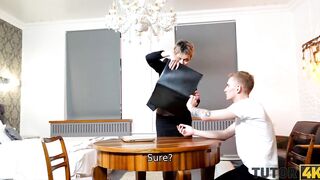 TUTOR4K. Porn actress plays teacher who takes rough penis inside cozy hole