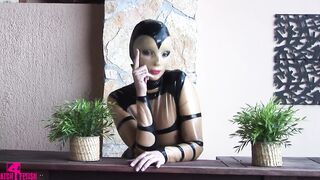 Enjoy Sandra complete wrapped inside tight pvc on her Hottie skin