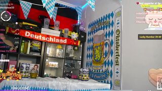 German freaky cunt with mouth with crazy sexy huge and crazy sexy booty and long jugs Celebrates Oktoberfest Party nude and body oiled