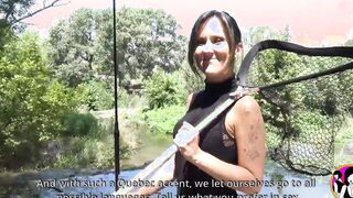 Lele from Canada having a hardcore sodomy inside the forest