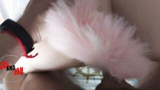 Morning hardcore anal sex. Blonde take long cock deep inside her tight booty.