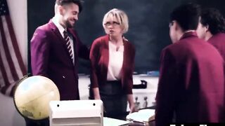 Older professor blackmailed & gangbanged by students