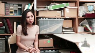 Slender chinese 19 Yo Caught Stealing and Strip Searched into Back Room