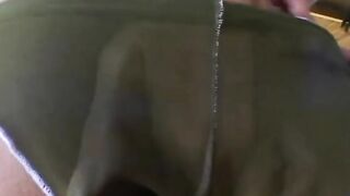 Blonde dude fingered old dark hair's snatch