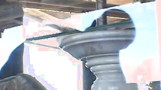 Blonde dude fingered old dark hair's snatch