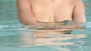 two Lesbo african whores inside one pool with a few toys on a sunny day?