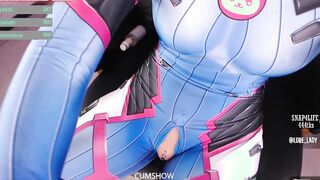 D.Va solo masturbation and sex toy sucking off
