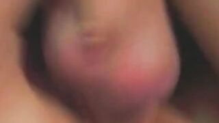 Young dark hair is blowing huge cock