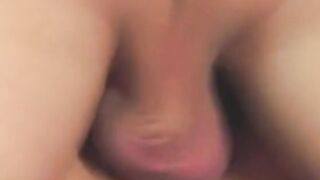 Young dark hair is blowing huge cock