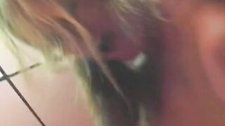 Young dark hair is blowing huge cock