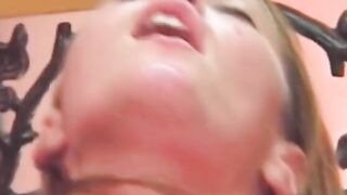 Young dark hair is blowing huge cock