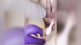 Toying and showing my soak snatch deep fucking