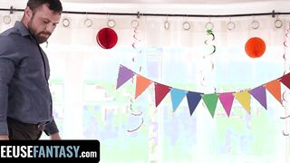 Freeuse Fantasy - Hottie Blonde Birthday Women Squirts All Over Her Stepdad And Stepsis During Three-Way