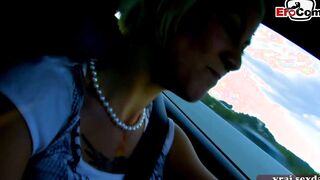 French thin blonde cougar into outdoor anal sex on the beach