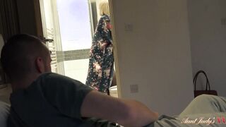 AuntJudysXXX - 59yo Big Tit Blonde GILF Amy catches her Step-Nephew watching her