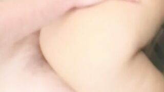 Dark Hair Hottie gets cum inside her mouth after Cutie, big banged