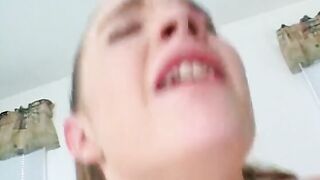 hot teenage whore blows dick and gets pussy banged