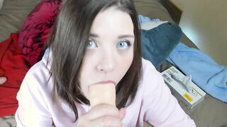 I suck a toy passionately and masturbate adorable