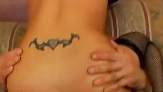 Big Titted 19 yo fucks rough and gets a serving of man cottage cheese