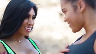 oriental Lesbian Ember Snow Seduces African Eighteen Michelle Anderson