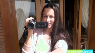 SummerSinner.com - Turned On dark haired Beauty wakes up early to got her sweet twat pleased into a swinger’s club