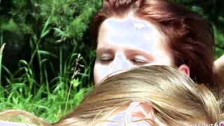 ADORABLE PURE GIRLS FIRST TIME LESBO SEX OUTDOORS AT SUNBATHING