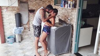 I came into the butt of my next door's Bombshell fiance who was laying out clothes into the backyard!