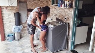 I came into the butt of my next door's Bombshell fiance who was laying out clothes into the backyard!