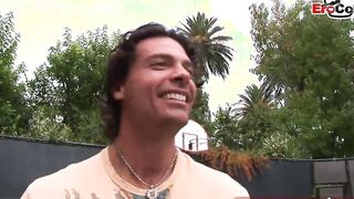 Dark Haired and blonde tennis barely legal make three-way ffm public