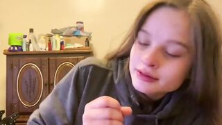 Adorable lesbo bestfriend comes inside my room to suck me off