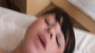 Freaky huge butt 18 year old chick gets drilled inside bed by long penis