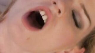 Dick dig blonde blows a rough cock on her knees